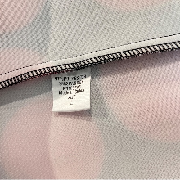 # A102  For Her NYC Black Vintage Fuchsia Polka Dot Puff Sleeve Dress NWT  L - Picture 9 of 10